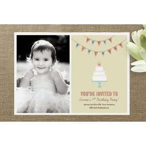  Cake and Banner Childrens Birthday Party Invitations 