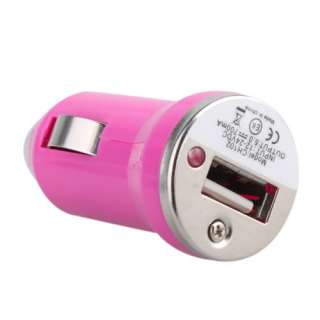 New Universal Mini USB Car Charger Adapter pink  