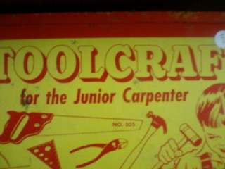 Toolcraft Antique Tool Kit Junior Carpenter Porter Chemical Co w saw 