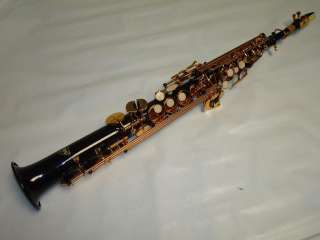 Professional Black Gold Soprano Straight Saxophone Sax  