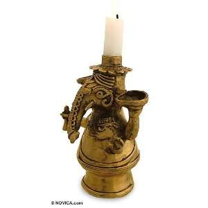  Brass candleholder, Lord Ganesha
