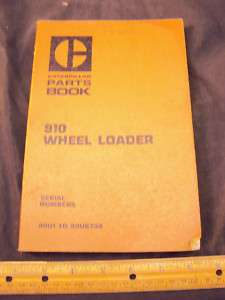 1978 CAT Caterpillar 910 Wheel Loader Parts Manual Book  