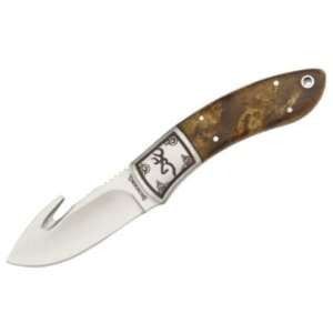 Browning Knives 861 Packer Guthook Fixed Blade Hunter Knife with Burl 