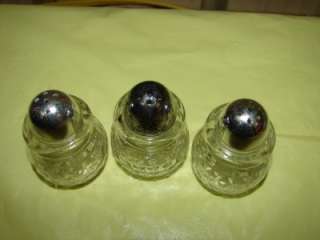 Vintage Lot Of Clear Glass Salt Pepper Shaker Hobnail Boopie 