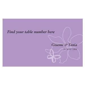    Butterfly Dreams Table Sign Card   Lavender