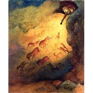  Mr Punch as a cave explorer giving the animals in Lascaux 