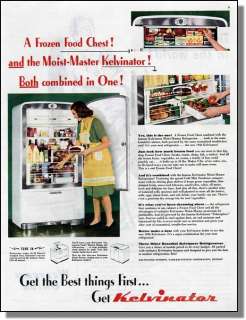 1946 Freezer & Refrigerator in One   Kelvinator Ad  