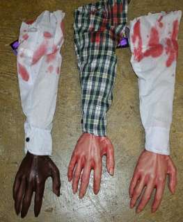 Bloody Hand and Arm Hang Out of Trunk Halloween Prop  