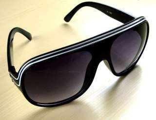   Fashion Vogue Trendy Stripe BIG Sunglasses With Case 2 colors  