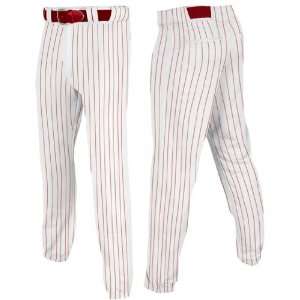 Champro 14 Oz. Pro Plus Custom Baseball Pants WHITE/SCARLET PINSTRIPE 