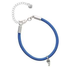   Small Bare Feet Charm on a Royal Blue Malibu Charm Bracelet Jewelry