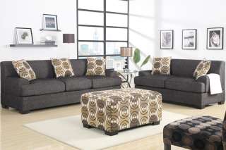 Sofa Couch / Sectional Sofa in Microfiber and Faux Leather W Free 