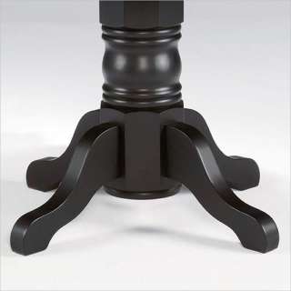 Home Styles Furniture Wood Casual Pedestal Black Finish Dining Table 