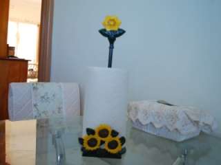 Country Style Cast Iron Sunflower Paper Towel Holder  