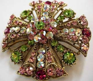 Vintage like crystal Pin brooch broach Bridal accessory  