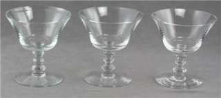 Fostoria Blank Crystal Stemware Lot 3 Champagne Glasses  