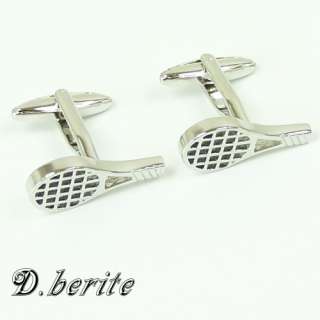 Cufflinks Cuff Link tennis racket Silver Frame CW197  