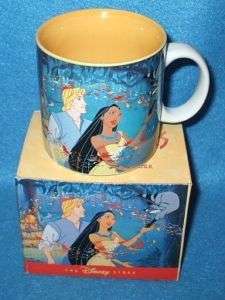 Disney Pocahontas Raccoon Blue Yellow Coffee Mug Cup  