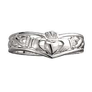  Sterling Silver Claddagh Wishbone Ring Jewelry