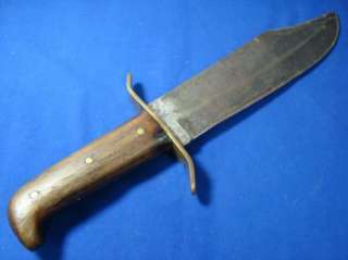 WOOD HANDLE BOWIE KNIFE**  
