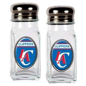 Sports NBA CLIPPERS Salt and Pepper Shaker Set with Crystal Coat/Clear 