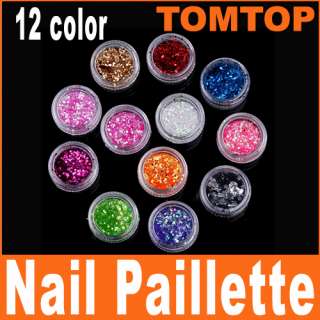 12 Colors Glitter Dust Powder Tip Decoration Nail Art  