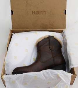 Born Lila Leather Bootie with Shearling Lining Brown / 9.5M  