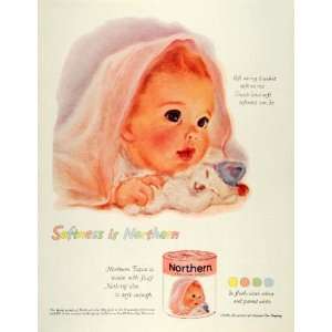  1959 Ad Northern Toilet Paper Tissue Soft Baby Blanket 