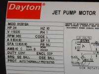 Dayton 6K581BA Jet Pump Motor  