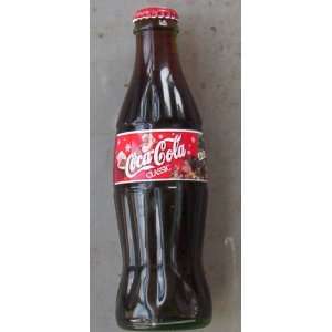  Coca Cola Classic Christmas 8oz Full Bottle 2001 Coke 