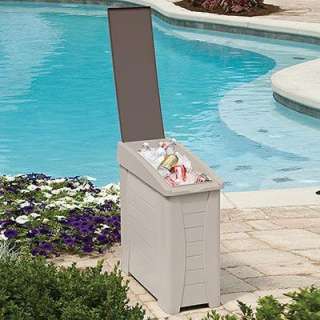 New Suncast Side Station Outdoor Patio Trash Can 22 Gal  
