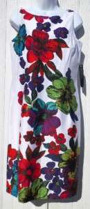 Gorgeous TROPICAL FLOWERS SHEATH DRESS Jones New York Sz 8 NWT Jewel 