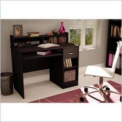 South Shore Axess Small Wood w/Hutch Chocolate Computer Desk 
