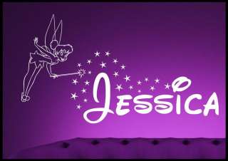 Personalised Disney Tinkerbell Name Wall Sticker Girls Bedroom Decal 