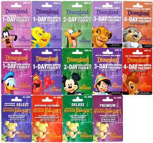 14 Different DISNEYLAND Passport Disney Gift Cards 2006  