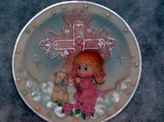 PLATE RELIGIOUS COLLECTOR PLATE CHILD GIRL PRAYING BABY  