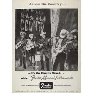   Ad Vintage STRATOCASTER Fender Guitar Country Band   Original Print Ad