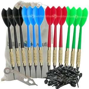   of Twelve 1/4 12gm Soft Tip Darts, 100 Black Dart Tips, & Dart Wrench