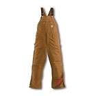 Carhartt R41 Duck Zip to Thigh Bib Overall Quilt Lined Brown 38 X 32 