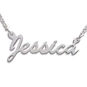   Sterling Silver Personalized Hollywood Script Name Necklace Jewelry