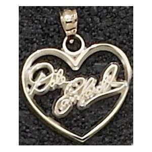 Dale Earnhardt Signature Heart Gold Plated Pendant