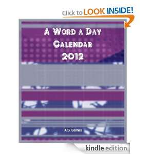 Word a Day Calendar 2012 A.S. Games  Kindle Store