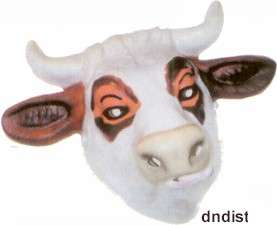 New Brown and White Cow Face Mask with Elastic Fastener