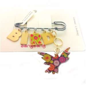  Designer Handmade Colorful Bird Brooch with Bird Initial 