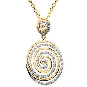   14K Two Tone Gold 1/2 ct. Diamond Circle Necklace Katarina Jewelry