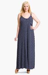 Allen Allen Stripe Knit Maxi Dress (Plus) $78.00