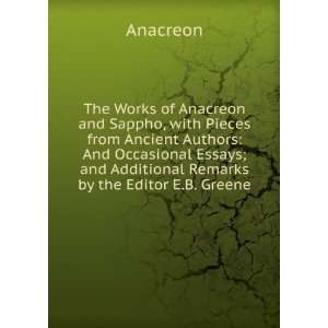 The Works of Anacreon and Sappho, with Pieces from Ancient Authors 