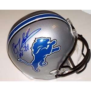 Barry Sanders Hand Signed Autographed Detroit Lions Riddell Mini 
