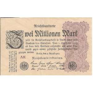 German Reich Currency Bill   Authentic Deutsche Reichsbanknote Zwei 