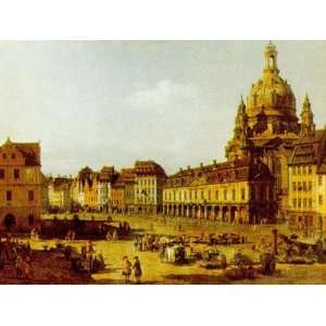 Dresden Neumarkt by Bernardo B. Canaletto. Size 39.5 inches width by 